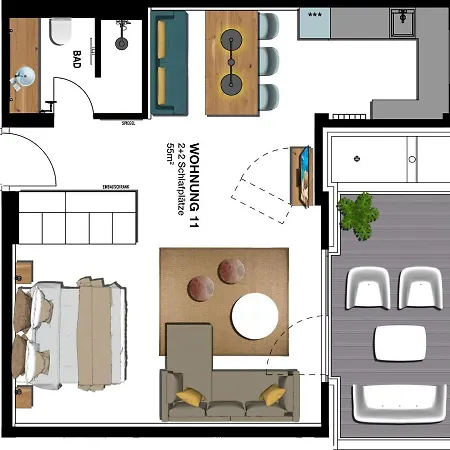 Apartmán Seebruecke - 1-raum-appartement Mit Balkon S11 *
